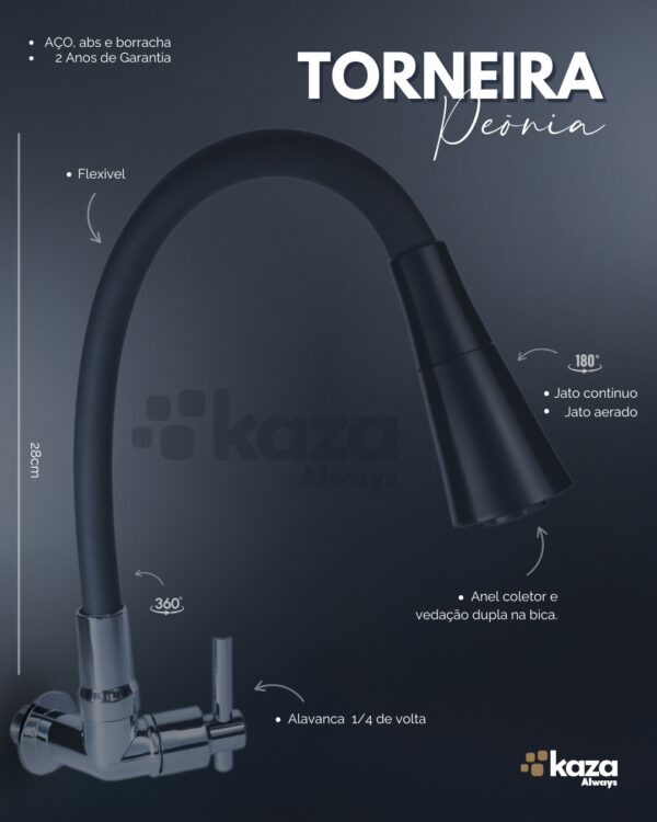 Torneira Peônia para Bancada de Cozinha - Coleção Flow - Image 4
